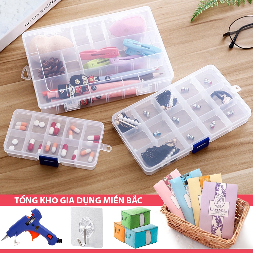 Hộp Nhựa Đựng Đồ Cá Nhân Mini Có Nắp, Tủ Nhựa Đựng Thuốc Y Tế 10/15/24 Chia Nhiều Ngăn