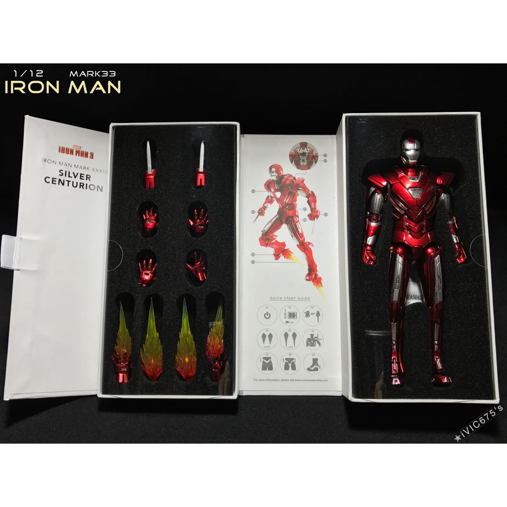 Mô hình Chính Hãng Comicave x Marvel Iron Man Mark 33 MK33 Silver Centurion Die-Cast 1/12