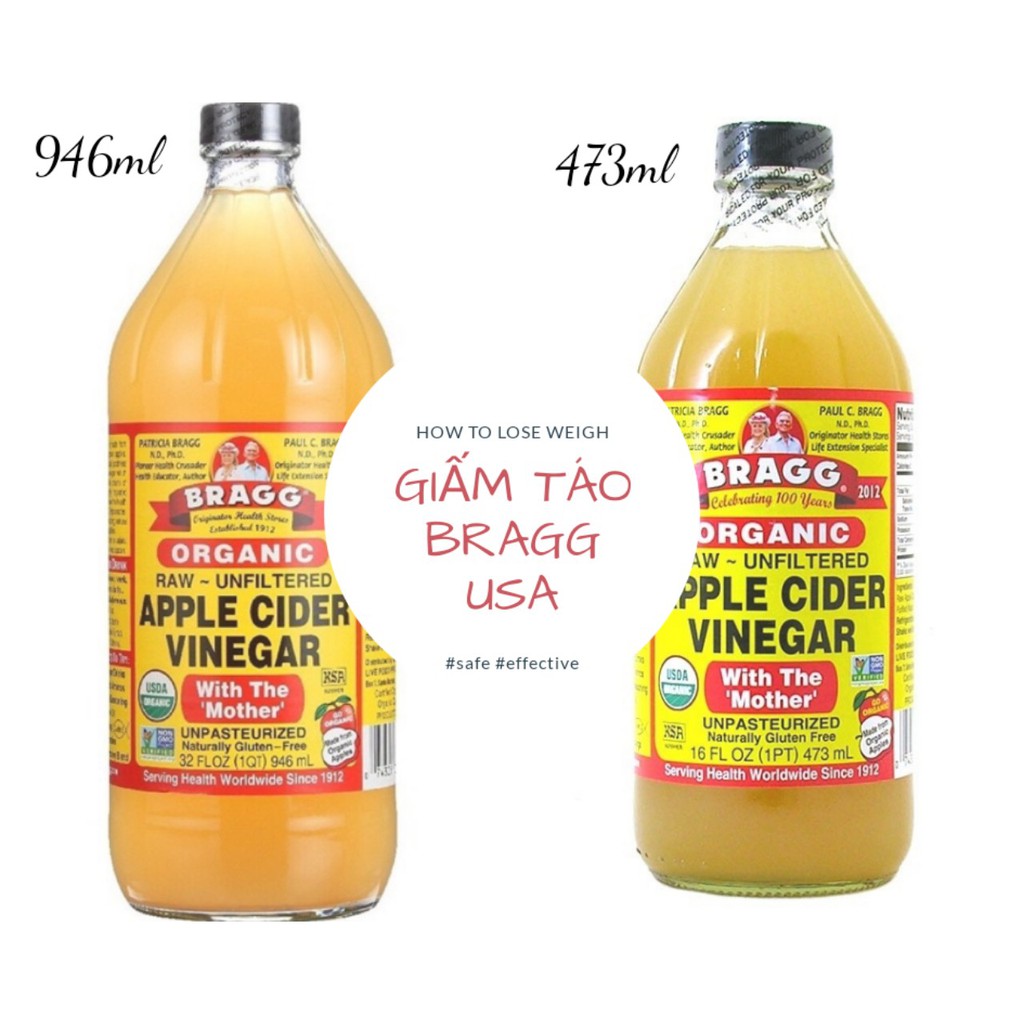 <CHÍNH HÃNG> GIẤM TÁO HỮU CƠ BRAGG USA 473ML-946ML