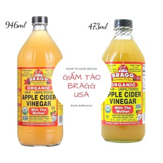 <CHÍNH HÃNG> GIẤM TÁO HỮU CƠ BRAGG USA 473ML-946ML (date 2027)