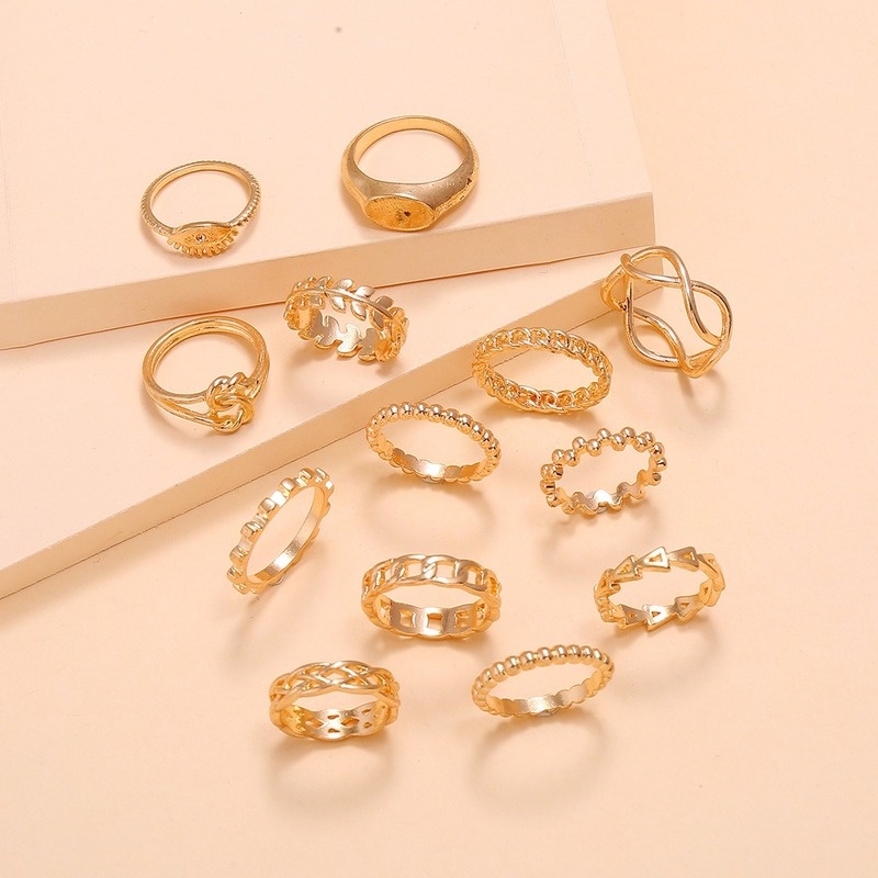 Bộ 13 Nhẫn Phong Cách Boho Châu Âu Cổ Điển