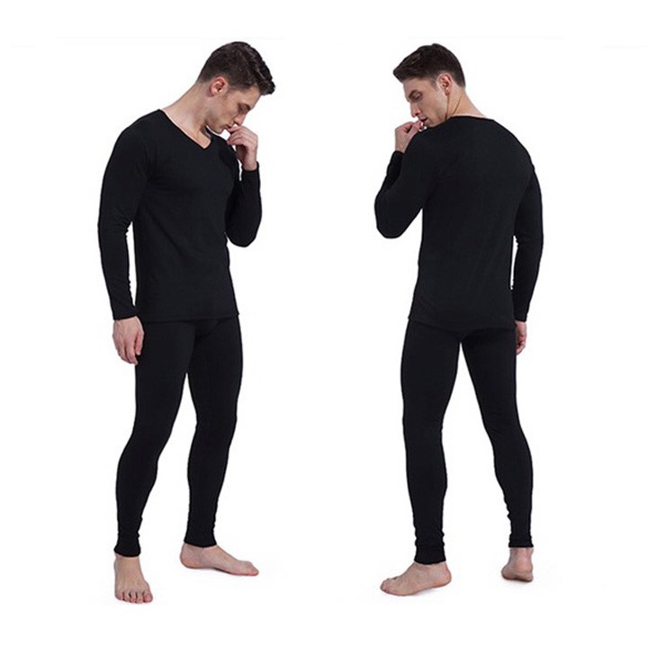 Quần Áo Giữ Nhiệt Nam  Bộ Mùa Đông Lót Nỉ  Ấm Áp Cho Đàn Ông Cạp Bản To Đẹp