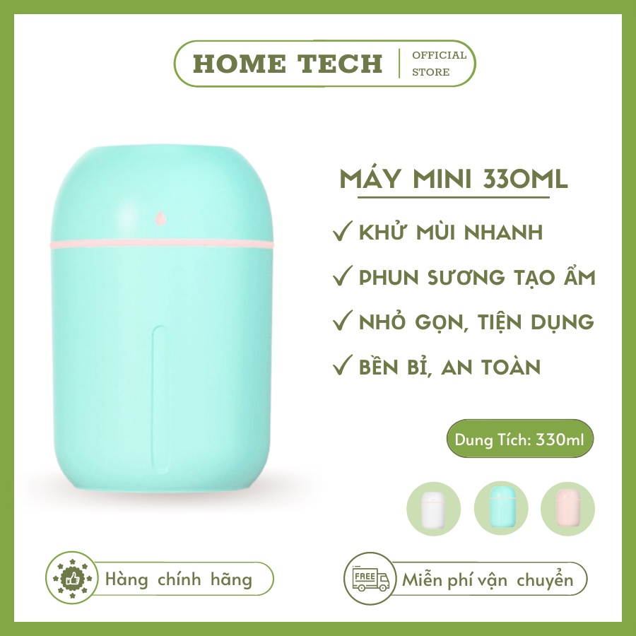 Máy Xông Tinh Dầu Mini Dung Tích 330ml, 3 Màu Xanh Hồng Trắng, Khuếch Tán Tinh Dầu Cấp Ẩm Thanh Lọc Không Khí Cao Cấp