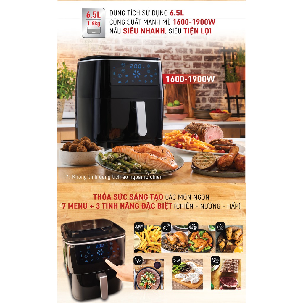 [Mã ELTEFALWL5 giảm 10% đơn 500K] Nồi chiên không dầu Tefal 3 trong 1 Easy fry Steam &amp; Grill FW201815