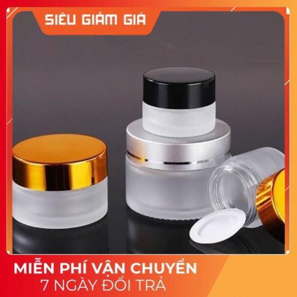 Hủ Đựng Kem ❤ GIÁ TỐT NHẤT ❤ Hủ chiết mỹ phẩm thủy tinh mờ 5g,10g,15g,20g,30g,50g đựng kem