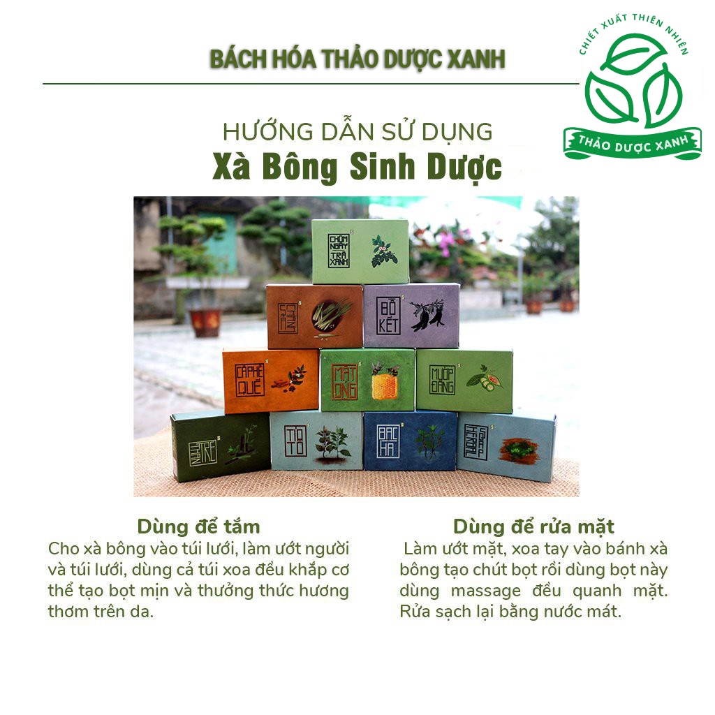 Xà bông sinh dược giảm mụn lưng, 100% từ thiên nhiên. Xà phòng handmade mướp đắng nghệ 100gram