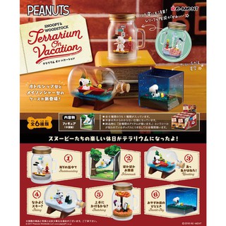 Mô hình Re-ment Snoopy Terrarium On Vacation ( Full box / 6 con )