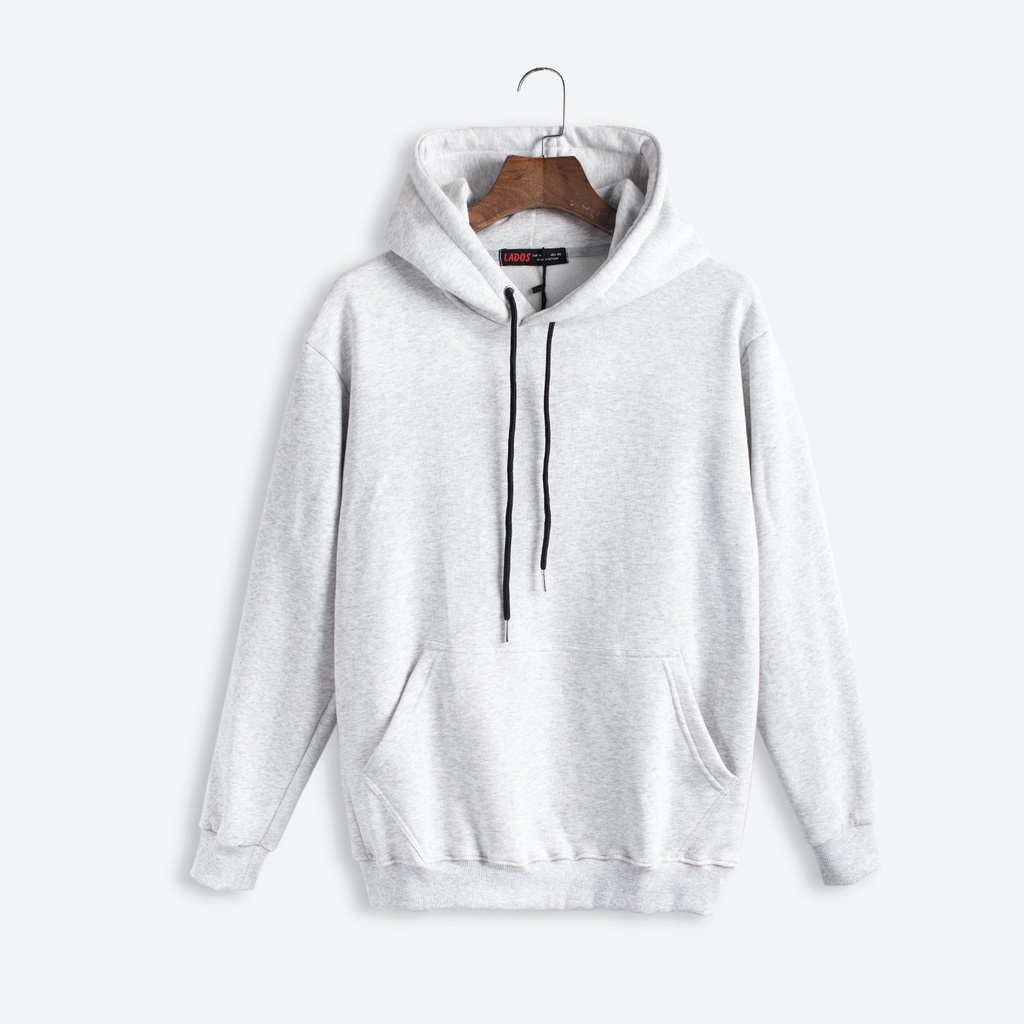 Áo hoodie unisex ulzzang trơn LADOS - 9064 chất nỉ cotton dày dặn, ấm áp