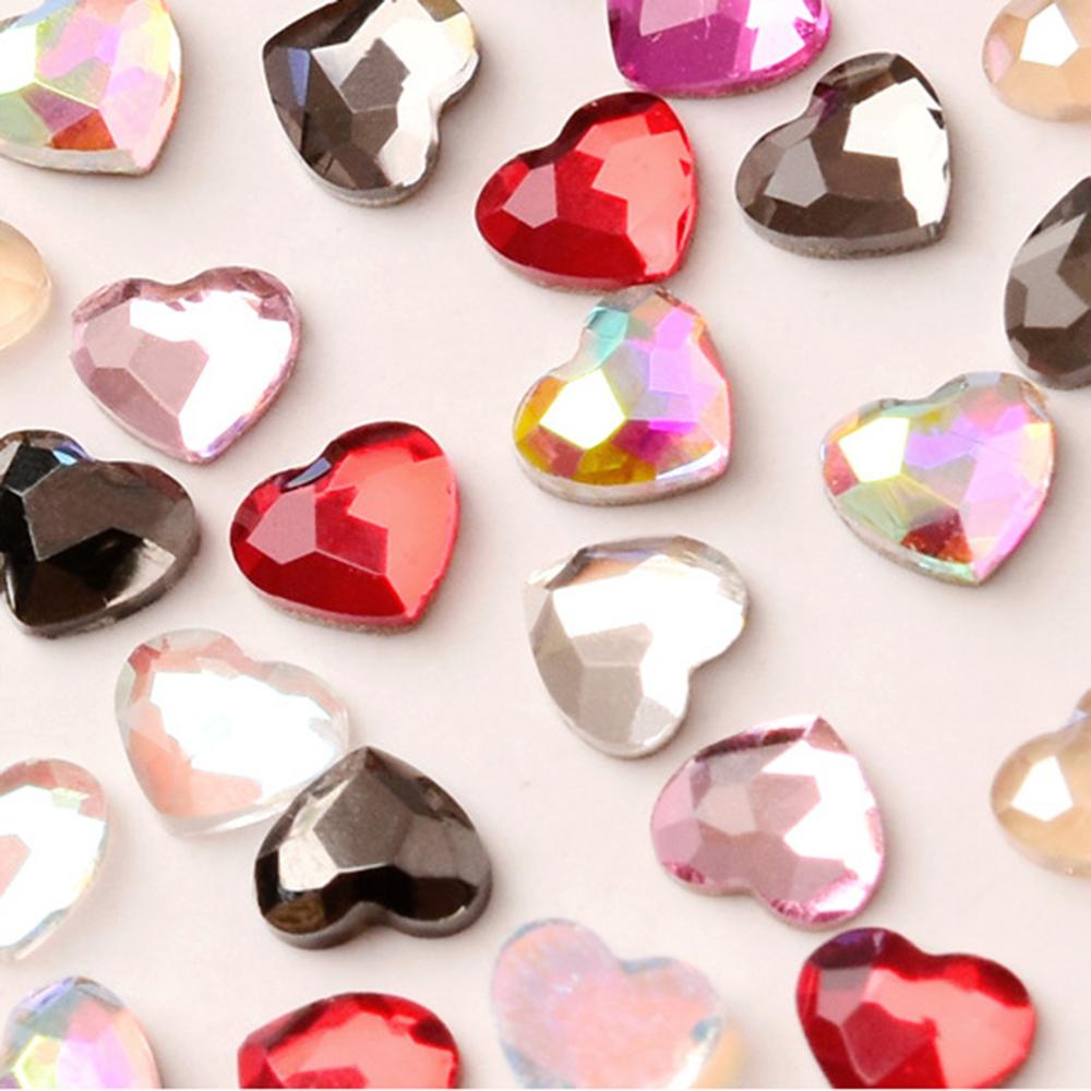 QQMALL Phụ Kiện Nhãn Dán Trang Trí Móng Nghệ Thuật Hình Trái Tim Màu Laser Aurora Thời Trang Dành Cho Nữ