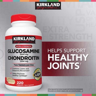 Viên uống Glucosamine 1500mg & chondroitin 1200mg 220 viên – Glucosamin Kirkland 220 [HÀNG MỸ]