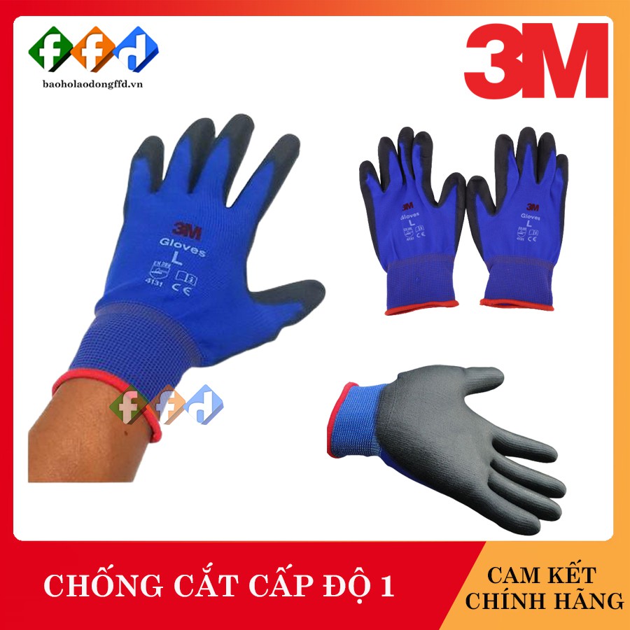 [Chính hãng] Găng tay lao động chống cắt 3M Cấp độ 1 - Găng tay bảo hộ chống đâm xuyên tiêu chuẩn EN388:4131