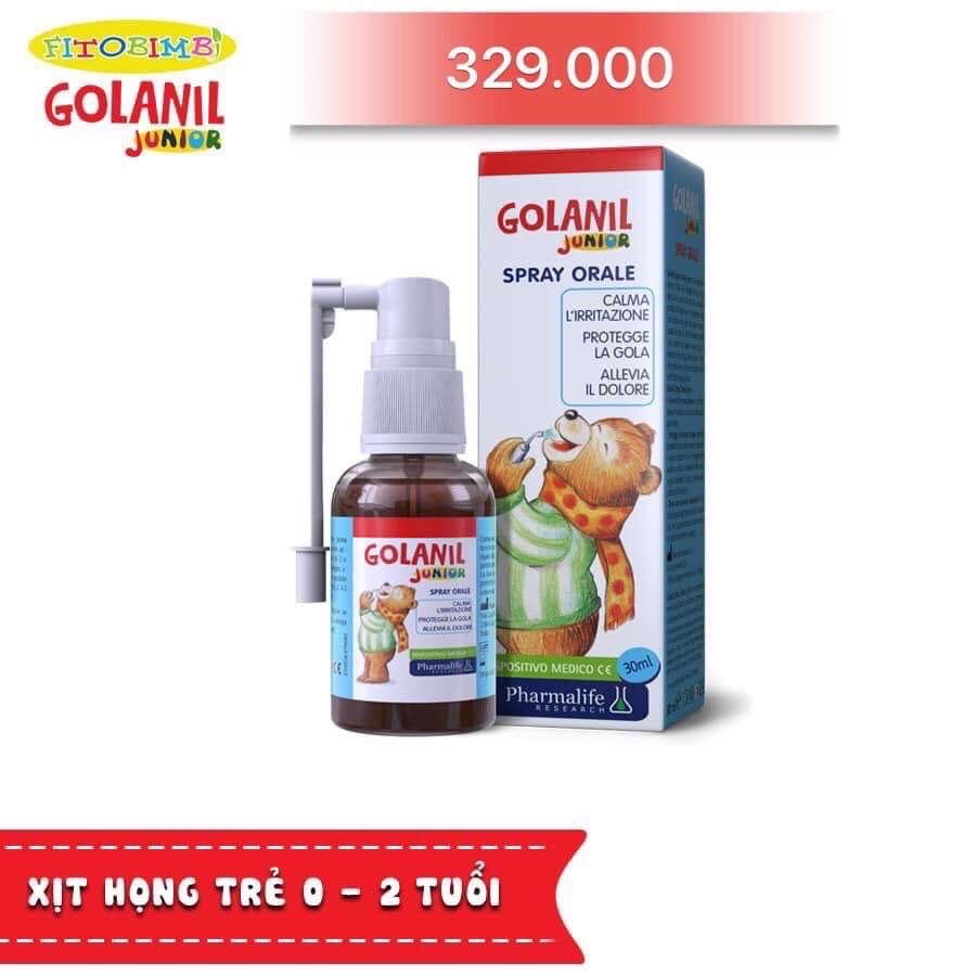 Golanil Junior Spray - Xịt sát trùng họng giảm ho cho bé