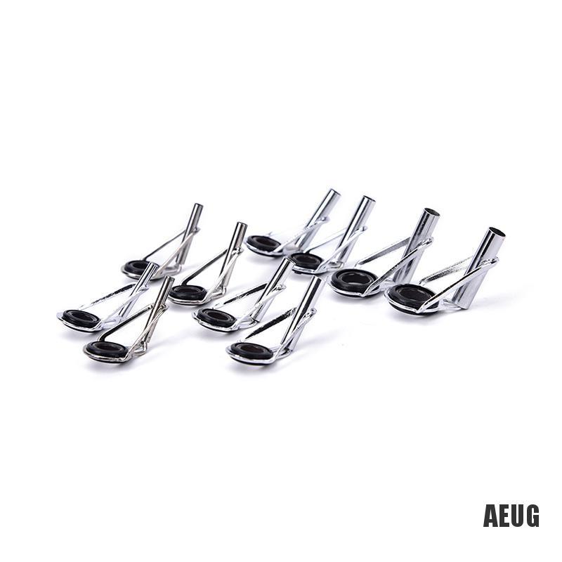 Set 80 khoen dẫn cho cần câu cá bằng thép màu đen với 10 kích thước