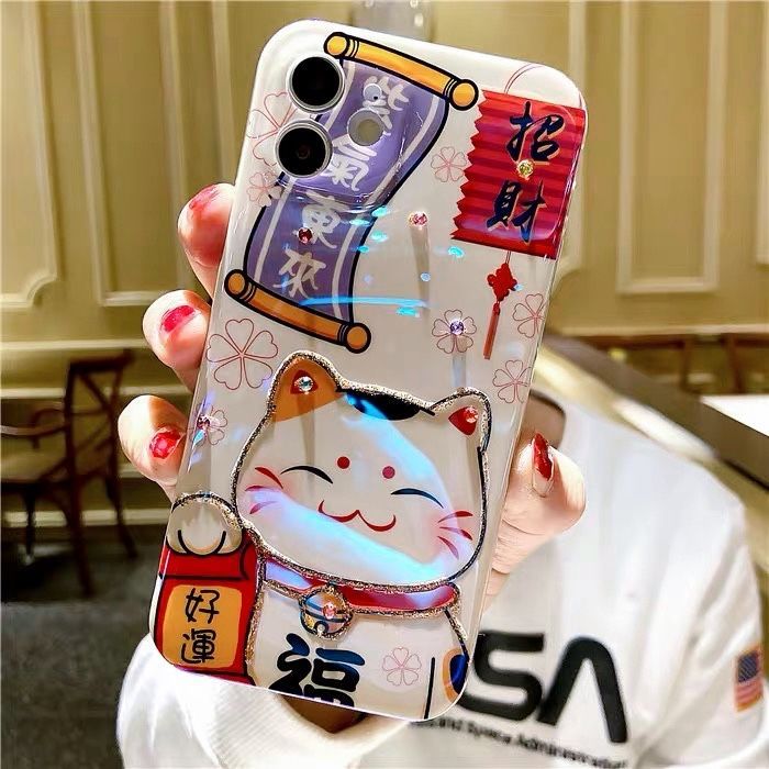 Ốp Lưng Hình Mèo Cầu Tài Nhiều Mẫu Mã Cho Điện Thoại iPhone 7 8 x xr xs 11 12 13 14 pro max