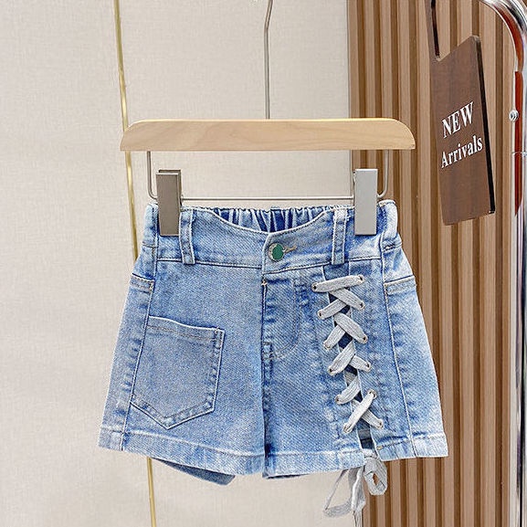 Quần Short Denim Lưng Cao Thời Trang Mùa Hè Phong Cách Hàn Nhật Hàng Mới 2022 Cho Bé Gái