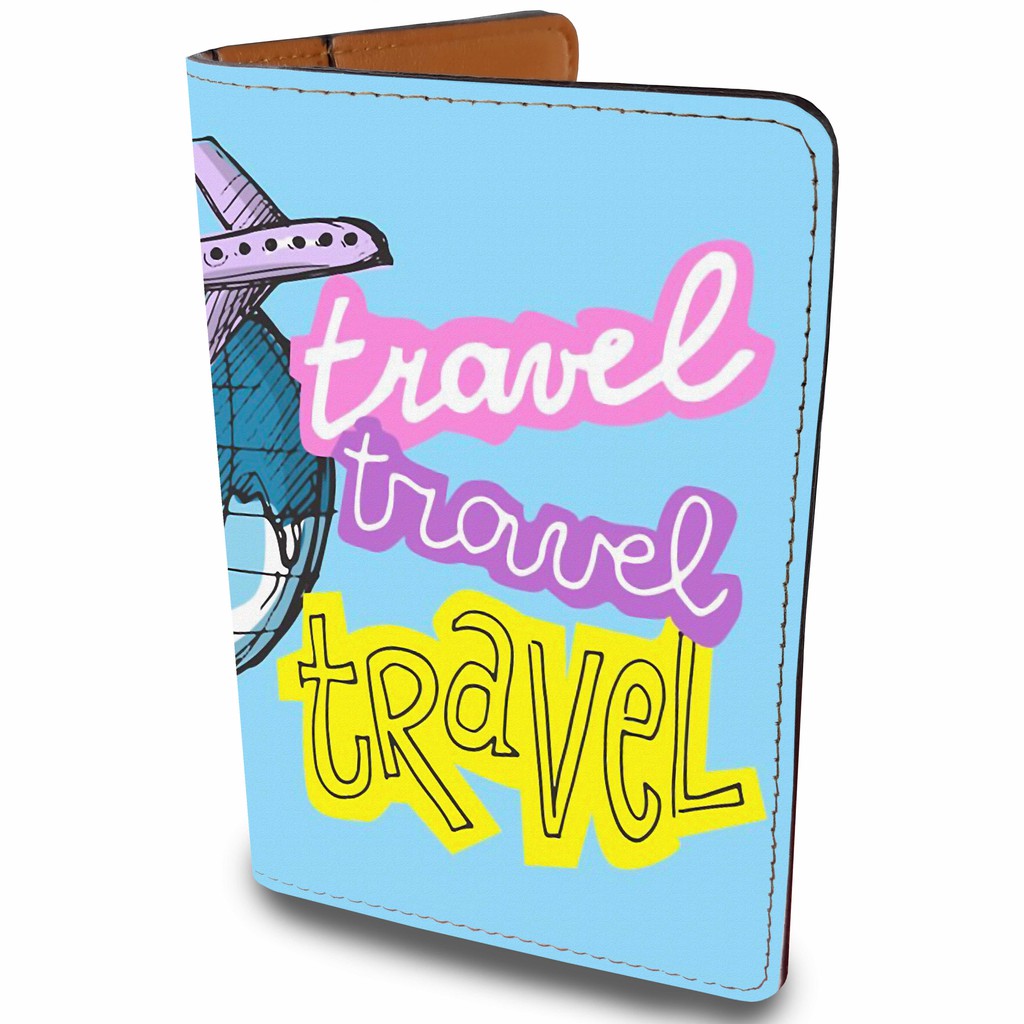 Bao Da Hộ Chiếu Du Lịch TRAVEL MORE - Ví Đựng Passport Cover Hoạ Tiết Sắc Màu - Thiết Kế Basic - Dễ Thương - LT071