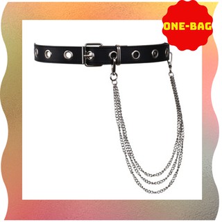 Thắt Lưng/ Dây Nịt Da Dập Nhiều Lổ Kèm Xích  Cá Tính Hot Trend Giá Rẻ