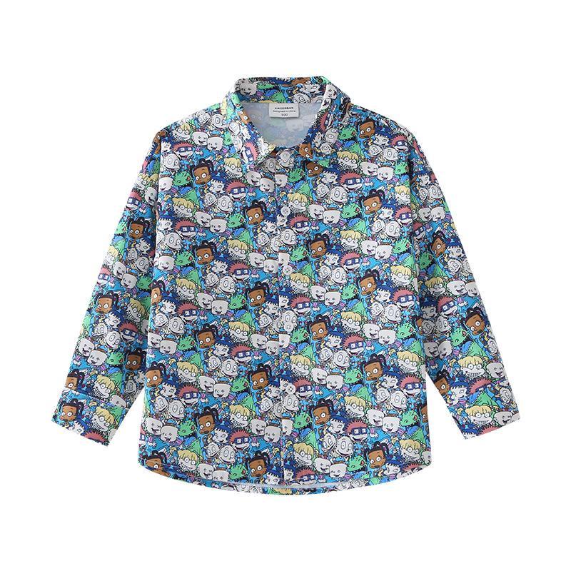 Áo sơ mi tay dài họa tiết hoạt hình độc đáo thời trang mùa thu cho bé