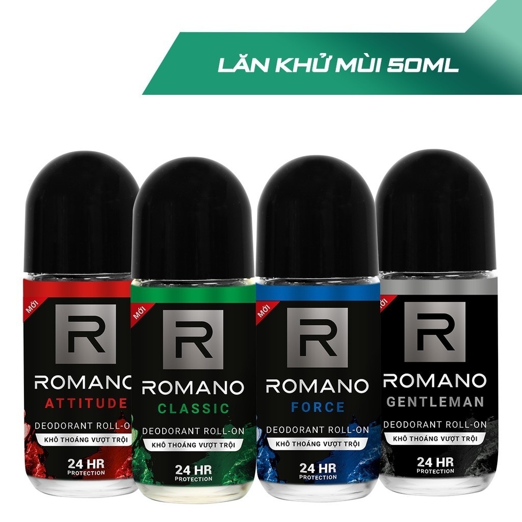 Lăn Khử Mùi ROMANO Hương Nước Hoa 50ml