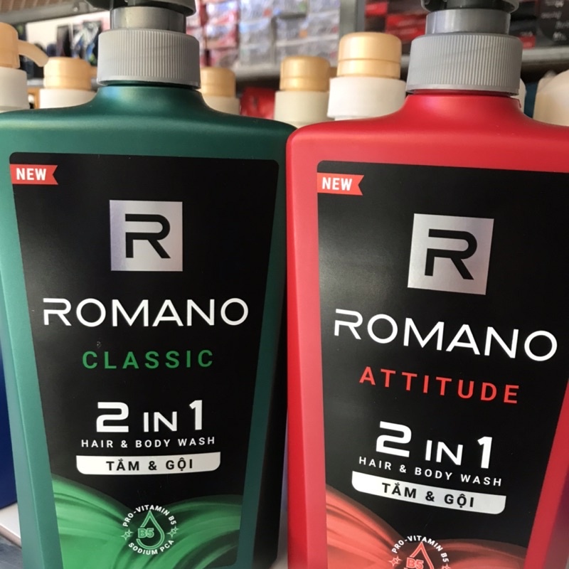 Tắm gội 2in1 nam Romano Classic 650g hương nước hoa