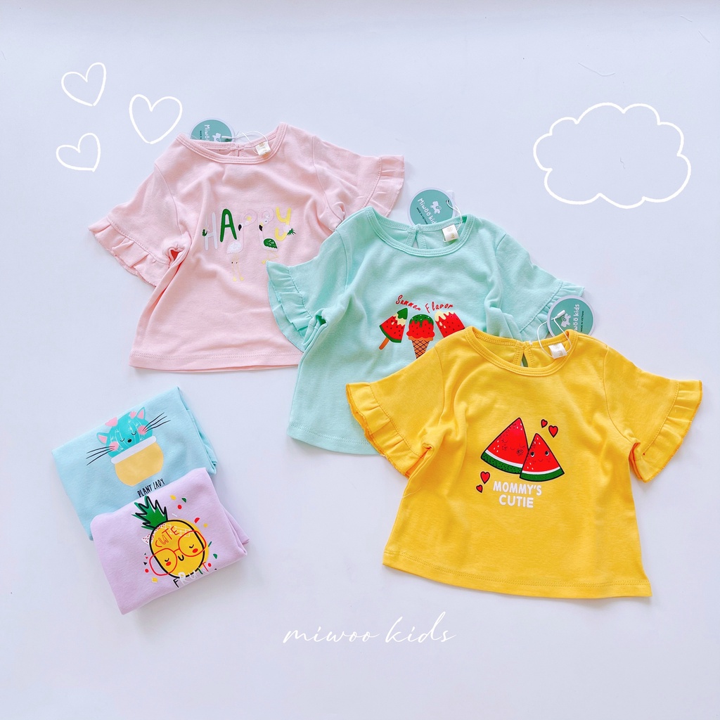 Bộ cộc tay bé gái bộ cánh tiên bé gái đồ mặc nhà mặc đi học Miwoo