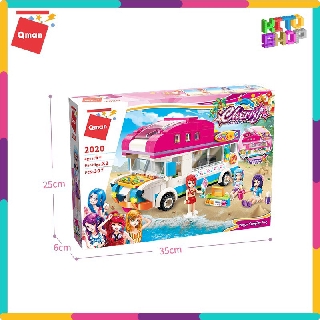 Bộ đồ chơi xếp hình Qman 2020 - Xe cắm trại trên bãi biển