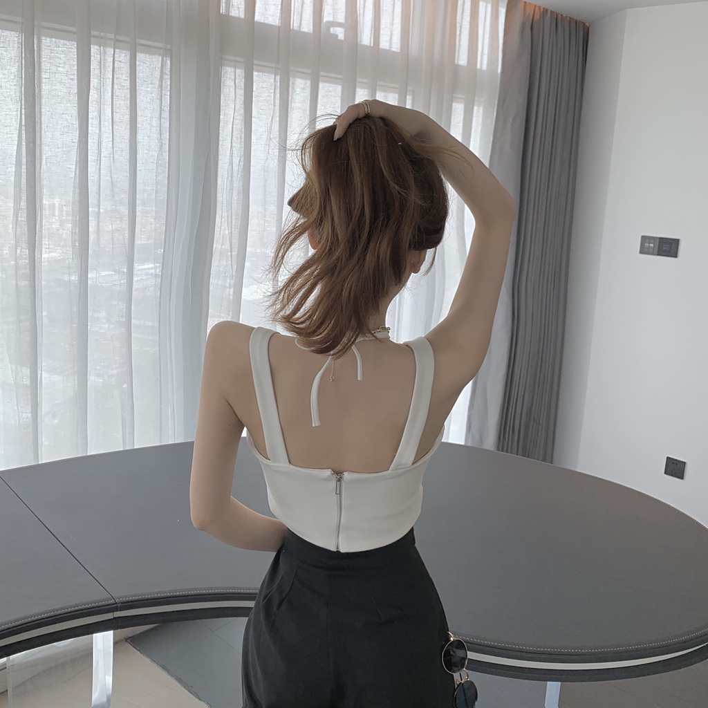 Áo croptop ZHELIHANGFEI thiết kế dây phong cách gợi cảm