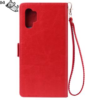 For Samsung NOTE 10 plus Solid Color PU Leather Zipper Wallet Double Buckle Protective Case with