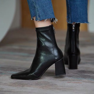 boot mũi vuông nhỏ fom siêu ôm chân cao 7cm hàng quảng châu cao cấp[oder không huỷ ngang]