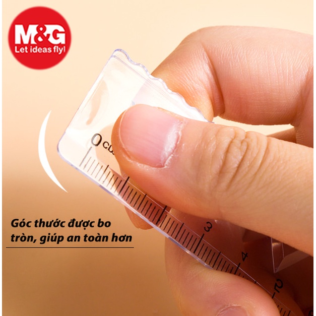 Thước dẻo nhựa PVC trắng trong ARLN960H1 chiều dài 15cm