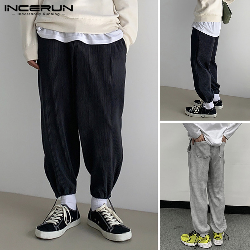 Quần Dài INCERUN Lưng Thun Phong Cách Hàn Quốc Thời Trang Năng Động Cho Nam