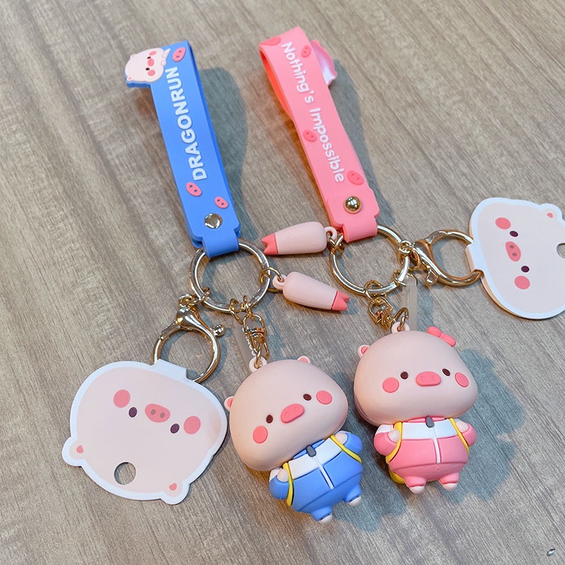 Móc Khóa Nhựa pvc Hình Chú Heo Dễ Thương