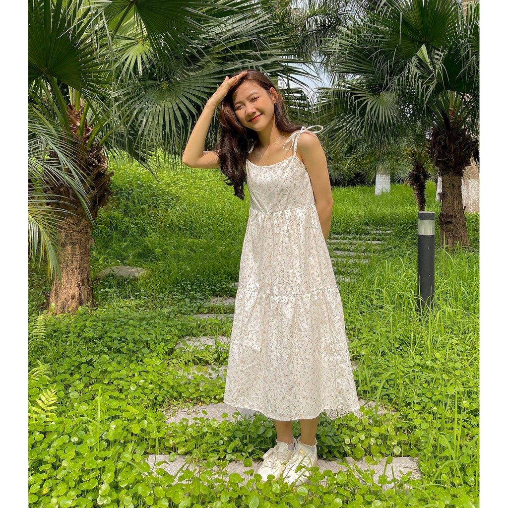 (FREESHIP) Đầm 2 dây hoa nhí mới ulzzang