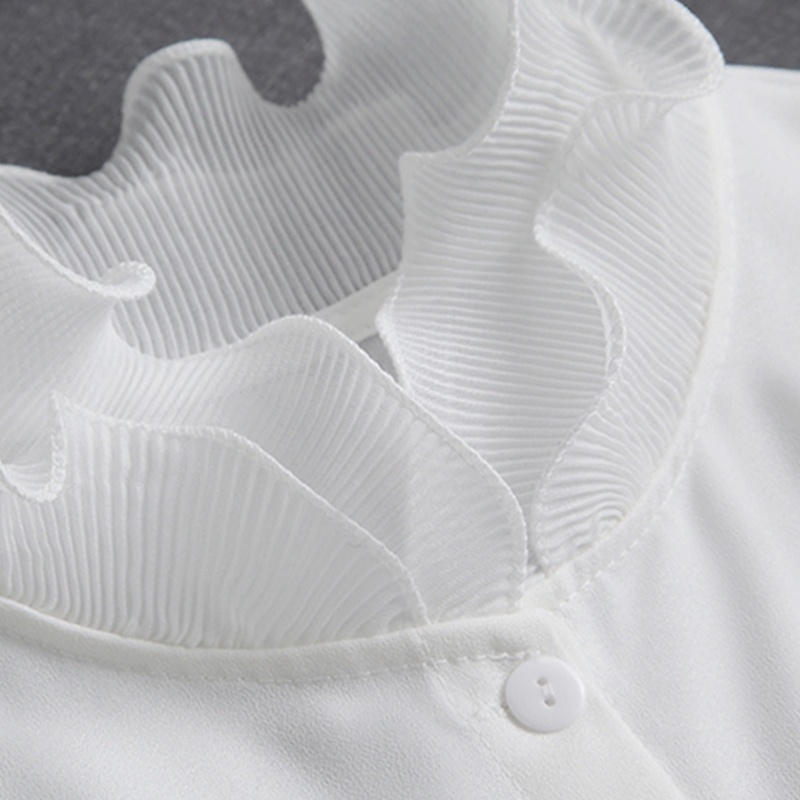 Set 2 áo sơ mi giả cổ đứng cài nút tay áo giả có thể tháo rời cho nữ