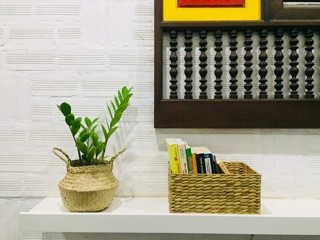 Sọt cói nhỏ để chậu cây