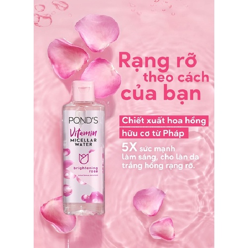 Nước tẩy trang Vitamin Pond's Micellar Water 400ml:Hoa hồng sáng da