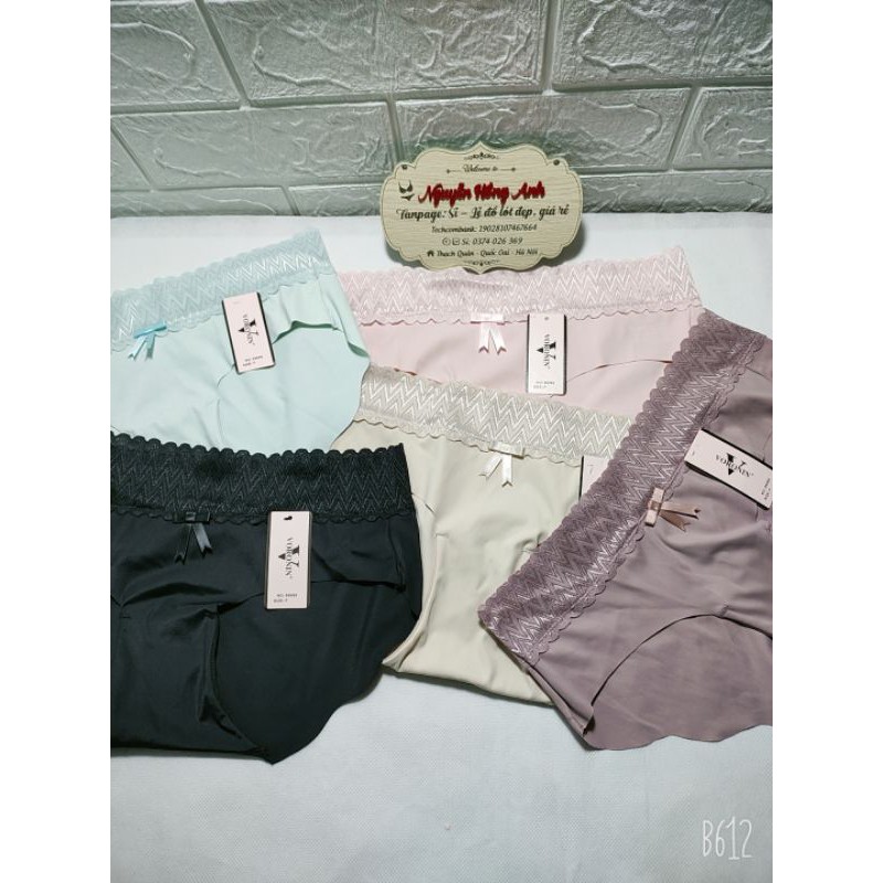 Hộp 5c quần lót su đúc không đường may phối cạp ren 99069