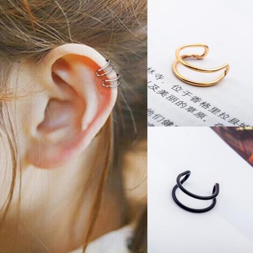 Hoa tai/ Bông tai kẹp vành 2 tầng không cần bấm lỗ