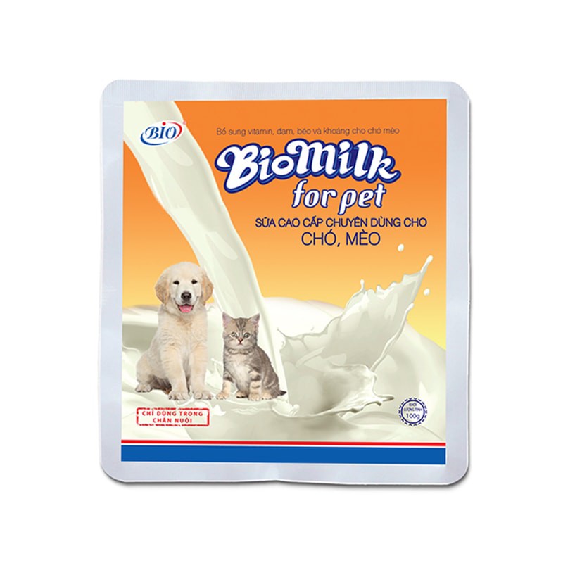 Sữa bột cho chó mèo Bio Milk 100gr cung cấp dinh dưỡng cho chó, mèo