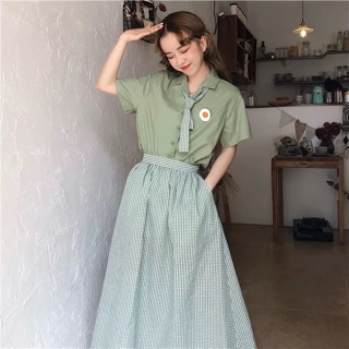 [Hàng sẵn][Ảnh thật]Set áo váy ulzzang