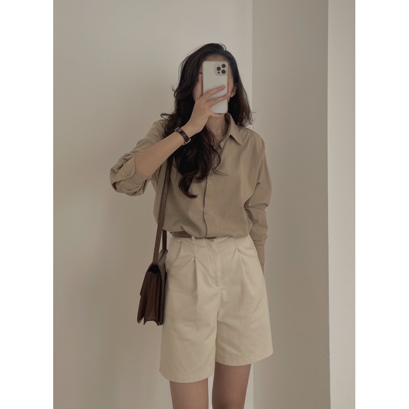short kaki kèm đai 3205