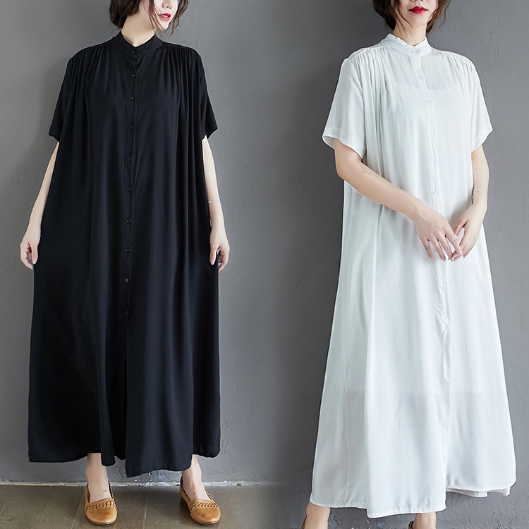 C45 váy bigsize freesize dáng suông cổ tàu thời trang cỡ lớn phong cách mẫu mới