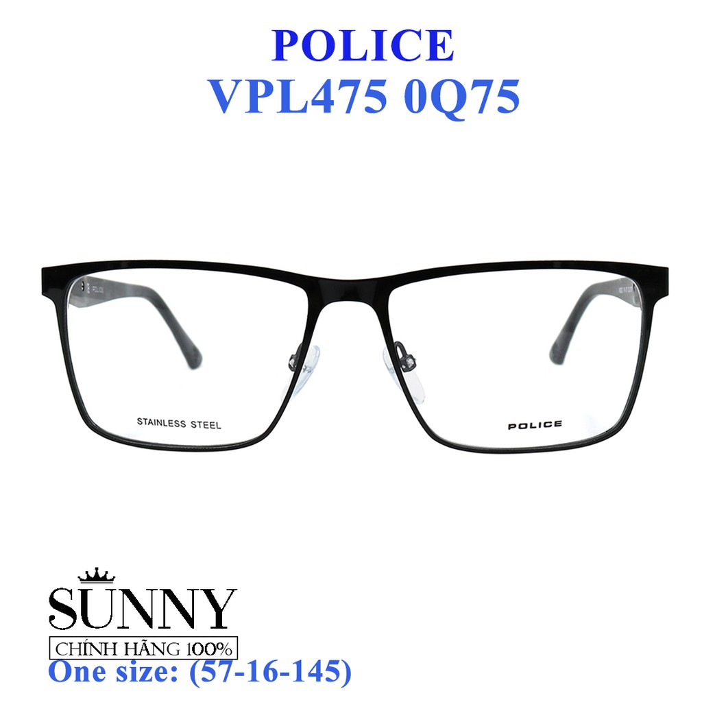 VPL475 - gọng kính thời trang Police chính hãng, thiết kế dễ đeo bảo vệ mắt