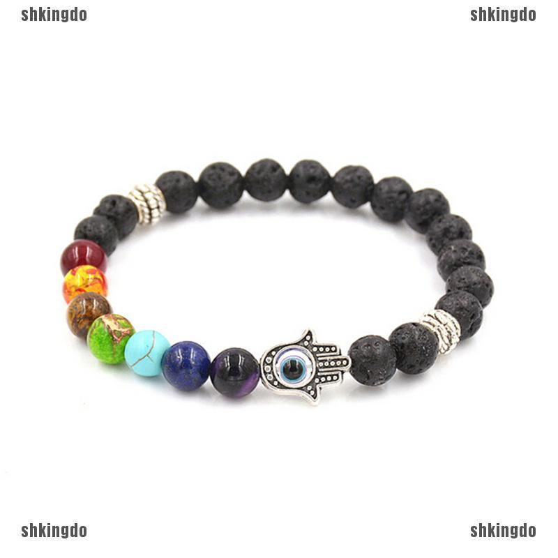 Vòng tay chuỗi hạt đá lửa luân xa trị liệu thời trang