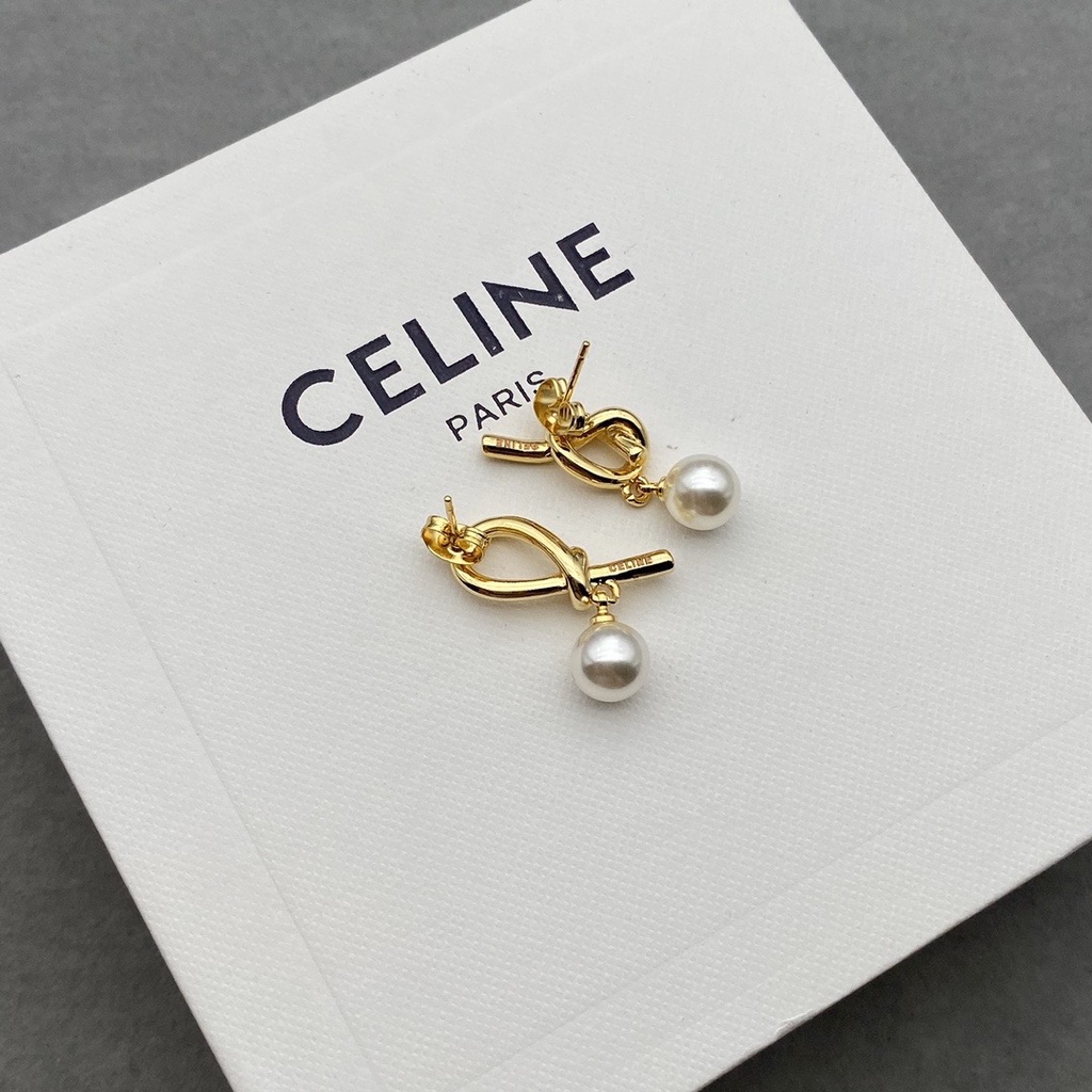 Bông Tai Hình Chữ CL Đính Ngọc Trai Không Đối Xứng Thiết Kế Tinh Tế Đáng Yêu Thời Trang Thanh Lịch