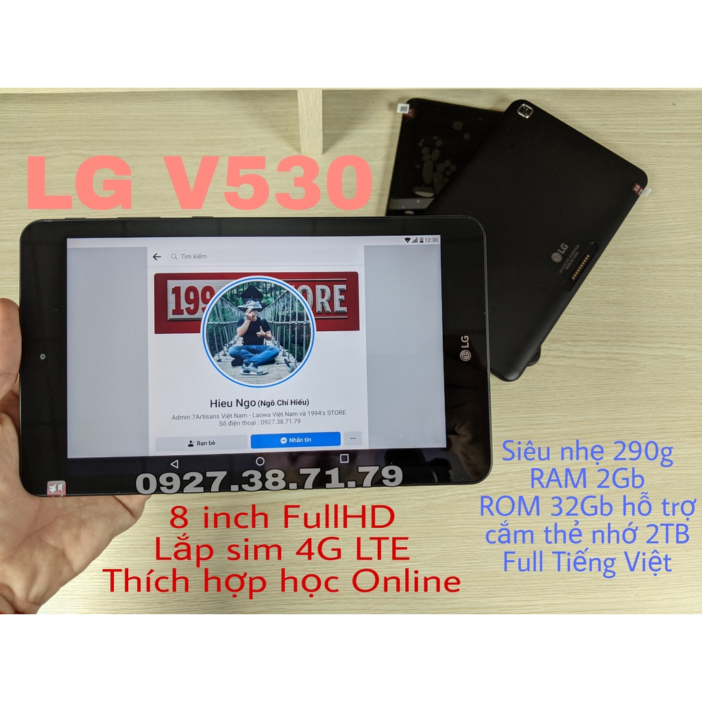 LG V530 Máy tính bảng LG G Pad X2 8.0 Plus  - Lắp SIM 4G LTE - Học online - Lướt Facebook, Zalo, TikTok ... - Mỏng nhẹ