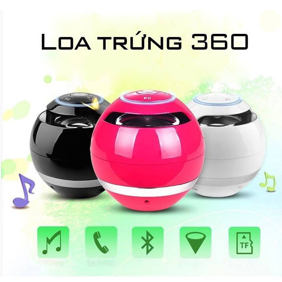 Loa mini trứng bluetooth 360 hình quả cầu âm thanh vòm hỗ trợ thẻ nhớ