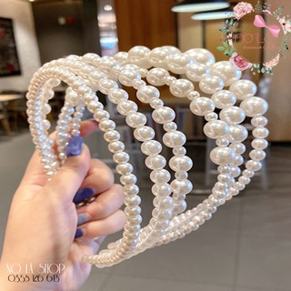 [HÀNG LOẠI 1] Cài Tóc Đính Đá hạt Ngọc Trai Nhân Tạo cho nữ khi bê tráp bưng quả, Trang điểm Rửa mặt phong cách Hàn Quốc