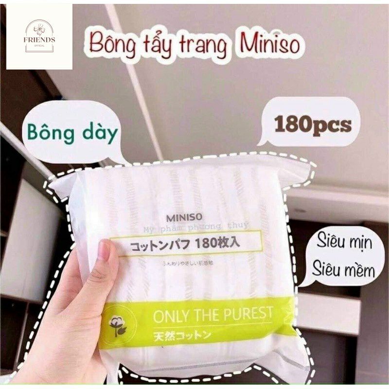 [Hàng Auth] Bông Tẩy Trang Miniso Nhật Bản Màu Xanh 180 Miếng Loại Dày 180 Miếng Giá Tốt