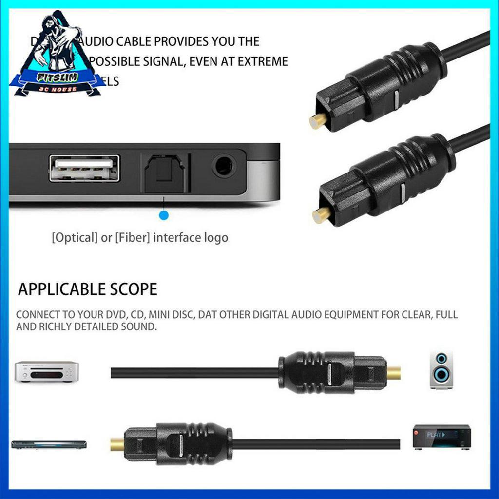 Cáp âm thanh Toslink cáp quang kỹ thuật số 1,8 M Cáp kết nối cáp